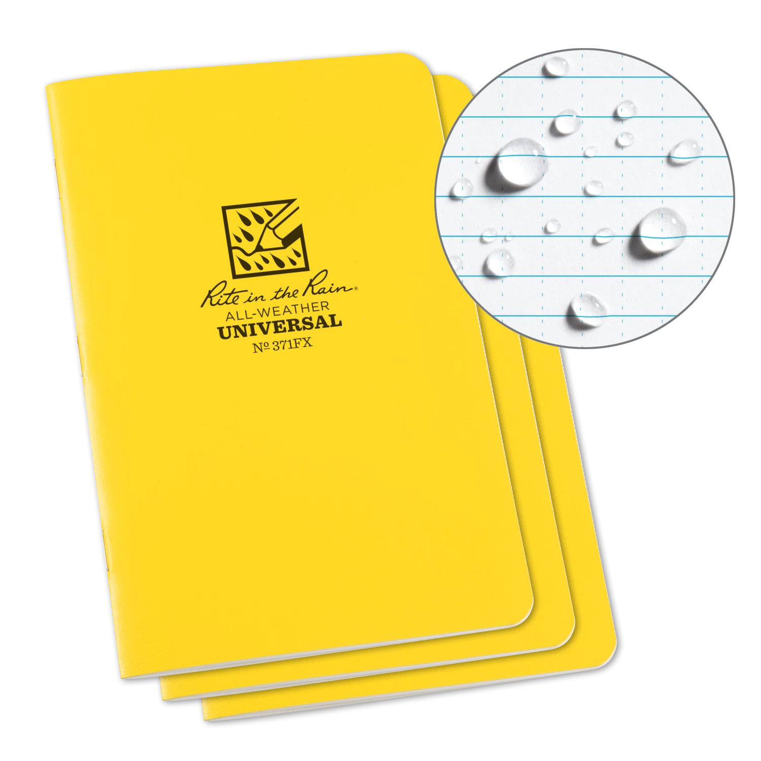 Rite In The Rain Weatherproof Stapled Notebook, 4.625 In. X 7 In. - 3 Pack 3 Rite In The Rain Weatherproof Stapled Notebook, 4.625 In. X 7 In. - 3 Pack
