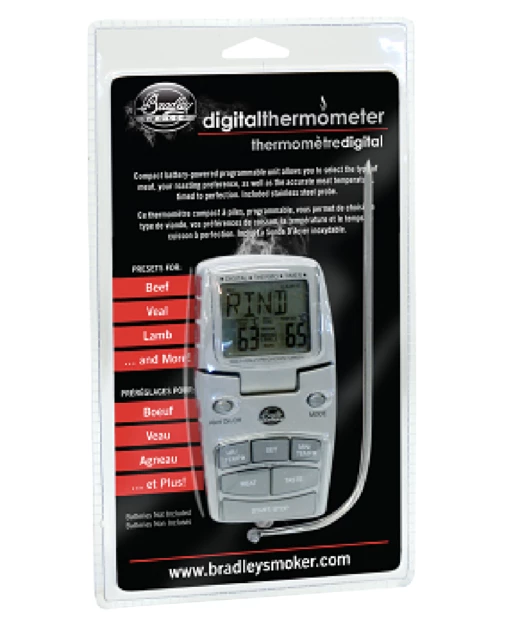 Bradley Smoker Digital Thermometer With Probe, Battery Powered With Magnets Bradley Accessories 1 Bradley Smoker Digital Thermometer With Probe, Battery Powered With Magnets Bradley Accessories