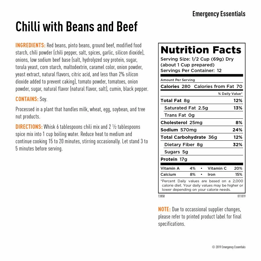 Food & Food Storage Emergency Essentials Chili With Beans & Beef 3 Food & Food Storage Emergency Essentials Chili With Beans & Beef