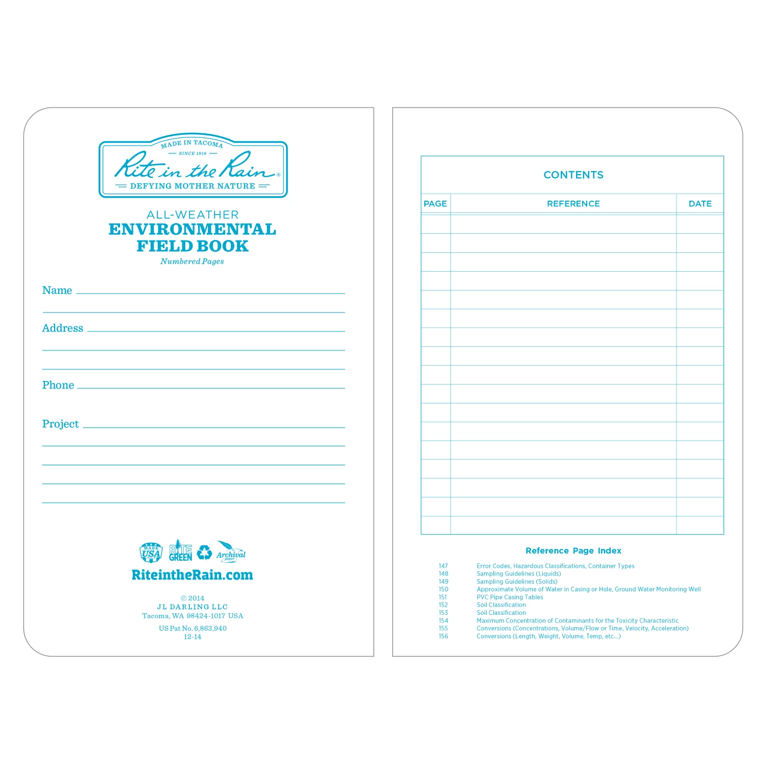 Rite In The Rain Weatherproof Hard Cover Notebook, 4.75 In. X 7.5 In. Environmental Pattern Waterproof Notebooks 3 Rite In The Rain Weatherproof Hard Cover Notebook, 4.75 In. X 7.5 In. Environmental Pattern Waterproof Notebooks