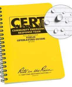 Rite In The Rain Weatherproof Side Spiral Notebook, 4.625 In. X 7 In. CERT Field Operator's Guide FOG Waterproof Notebooks