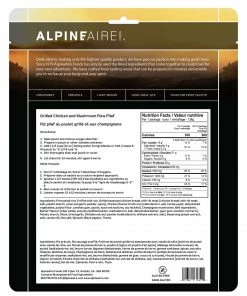 Backpacking Meals AlpineAire Grilled Chicken And Mushroom Wild Rice Pilaf