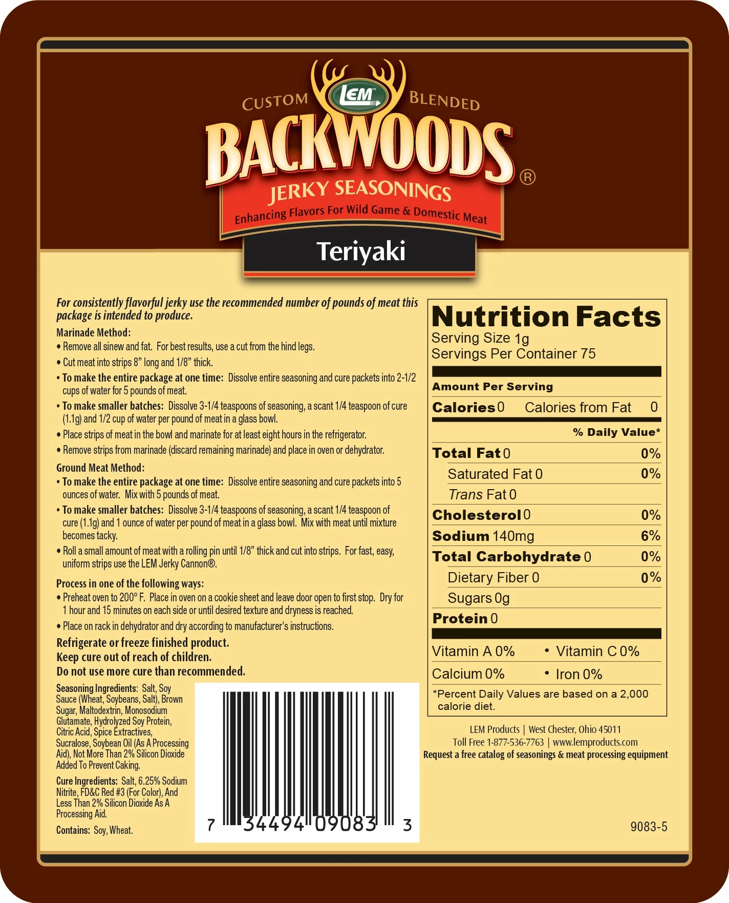 LEM BACKWOODS TERIYAKI JERKY SEASONING Food & Food Storage 2 LEM BACKWOODS TERIYAKI JERKY SEASONING Food & Food Storage