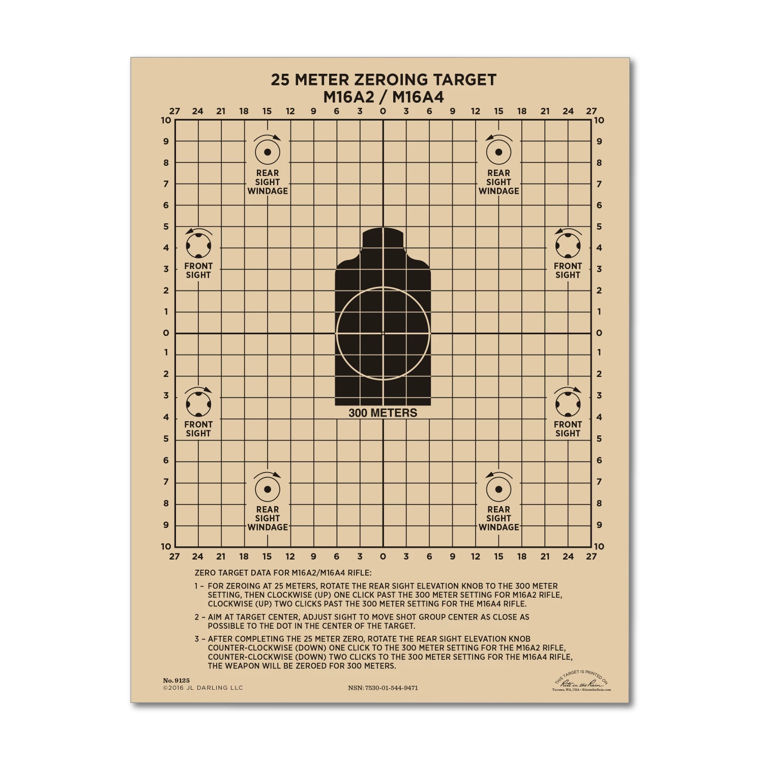 Rite In The Rain Weatherproof 25 Meter Target - 100 Pack 4 Rite In The Rain Weatherproof 25 Meter Target - 100 Pack