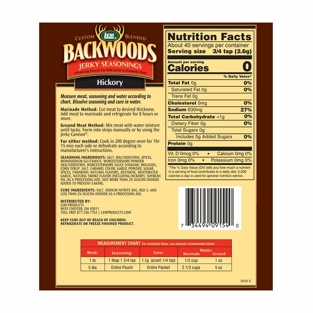 Food & Food Storage LEM BACKWOODS HICKORY JERKY SEASONING 2 Food & Food Storage LEM BACKWOODS HICKORY JERKY SEASONING