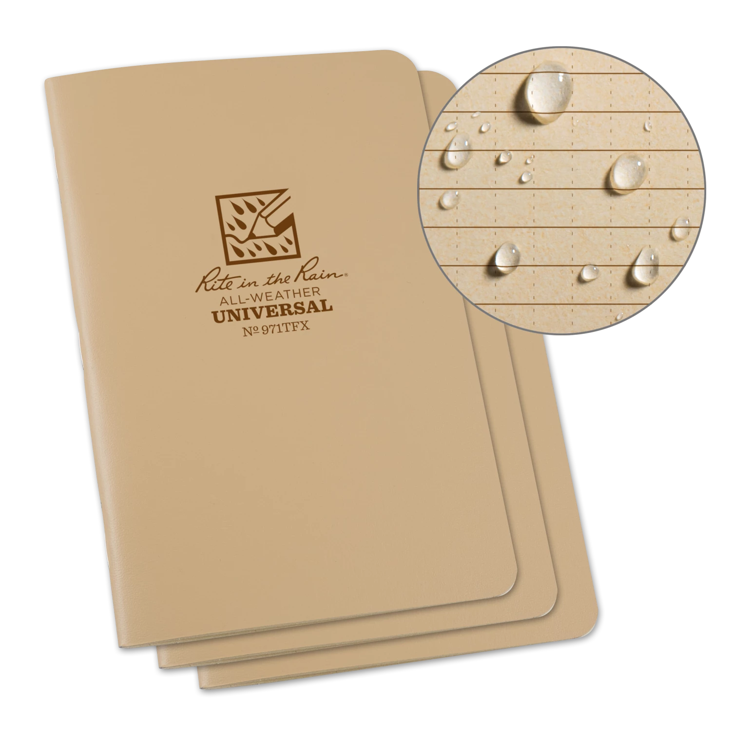 Rite In The Rain Weatherproof Stapled Notebook, 4.625 In. X 7 In. - 3 Pack 9 Rite In The Rain Weatherproof Stapled Notebook, 4.625 In. X 7 In. - 3 Pack