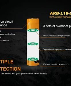 Fenix Lights FENIX ARB-L18 2900L COLD RESISTANT RECHARGEABLE 18650 BATTERY