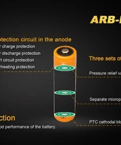 FENIX ARB-L18 3400 18650 LI-ION RECHARGEABLE BATTERY Fenix Lights