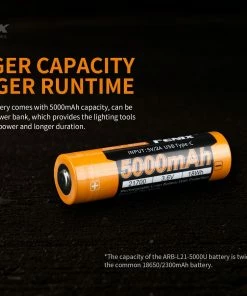 Fenix Lights FENIX ARB-L21 5000U 21700 LI-ION RECHARGEABLE BATTERY