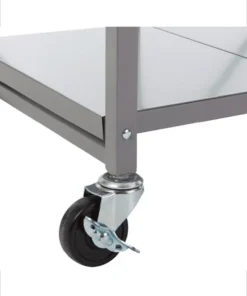 Bradley Accessories Bradley Smoker Foldable Kitchen Cart On Wheels, Wood Top, Steel Grey Frame