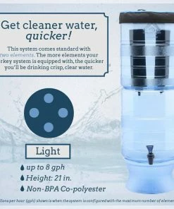 Berkey Light Water Filter (2.75 Gal) With 4 Filters