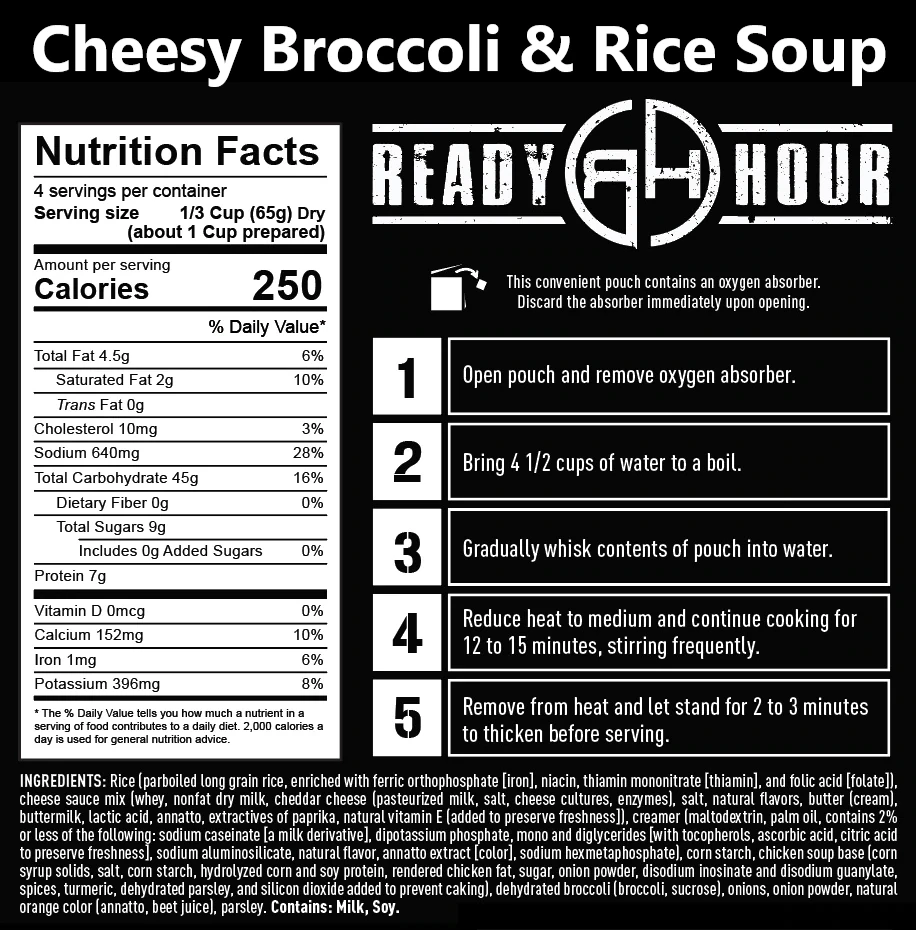 Ready Hour 4-Week Emergency Food Supply (2,000+ Calories/day) 18 Ready Hour 4-Week Emergency Food Supply (2,000+ Calories/day)