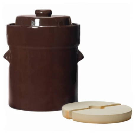 Roots & Harvest Traditional Style Water-Seal Fermentation Crock Set With Lid & Weights 1 Roots & Harvest Traditional Style Water-Seal Fermentation Crock Set With Lid & Weights