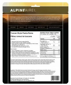 AlpineAire Tuscan Style Pasta Roma Backpacking Meals
