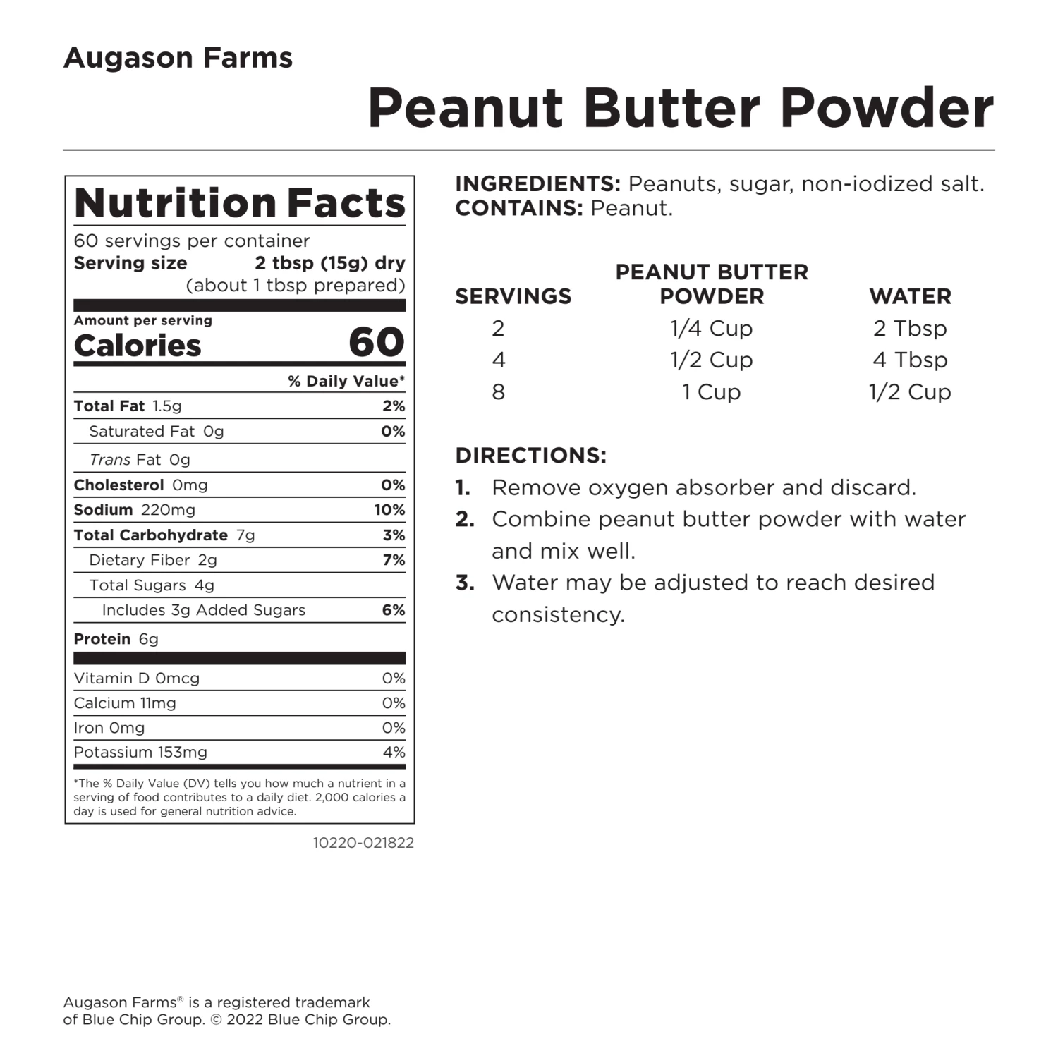 Augason Farms Dehydrated Peanut Butter Powder Food & Food Storage 10 Augason Farms Dehydrated Peanut Butter Powder Food & Food Storage