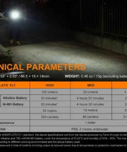 Fenix E01 V2.0 100 Lumens AAA Flashlight Flashlights