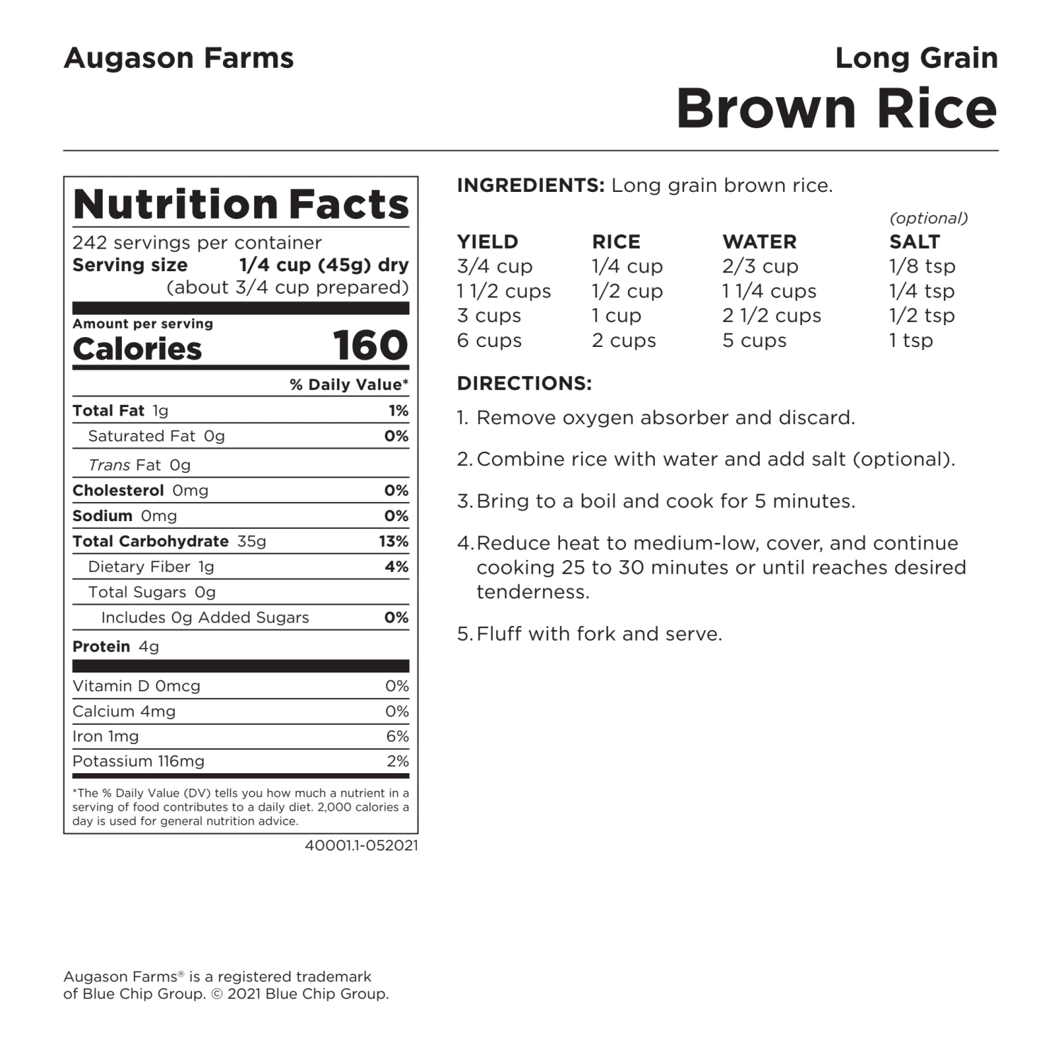 Food & Food Storage Augason Farms Long Grain Brown Rice 9 Food & Food Storage Augason Farms Long Grain Brown Rice