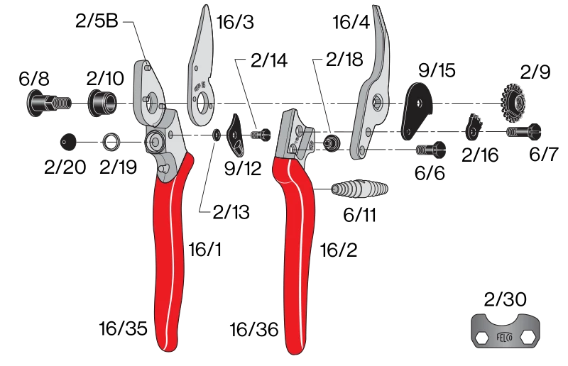 FELCO 16 Left-Handed Ergonomic Pruning Shear 2 FELCO 16 Left-Handed Ergonomic Pruning Shear
