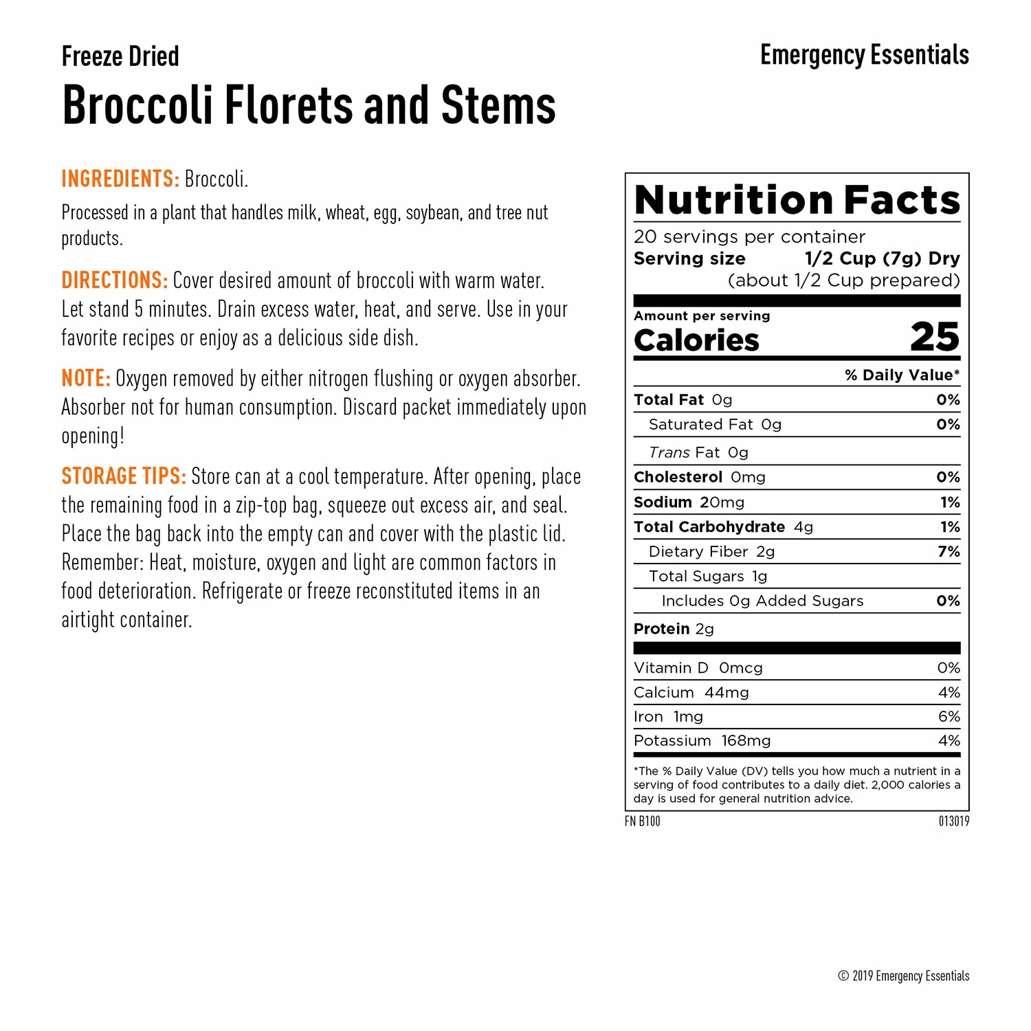 Food & Food Storage Emergency Essentials Freeze-Dried Broccoli Large Can 2 Food & Food Storage Emergency Essentials Freeze-Dried Broccoli Large Can