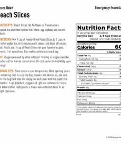Food & Food Storage Emergency Essentials Freeze Dried Peach Slices - Large Can