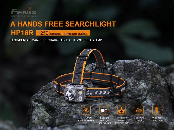 Fenix HP16R High-Performance Rechargeable Outdoor Headlamp Headlamps 4 Fenix HP16R High-Performance Rechargeable Outdoor Headlamp Headlamps