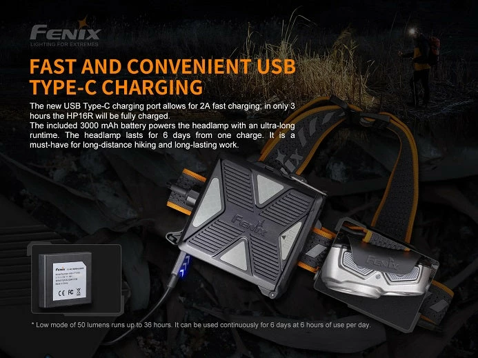 Fenix HP16R High-Performance Rechargeable Outdoor Headlamp Headlamps 10 Fenix HP16R High-Performance Rechargeable Outdoor Headlamp Headlamps