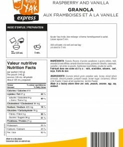 HAPPY YAK GRANOLA RASPBERRY AND VANILLA