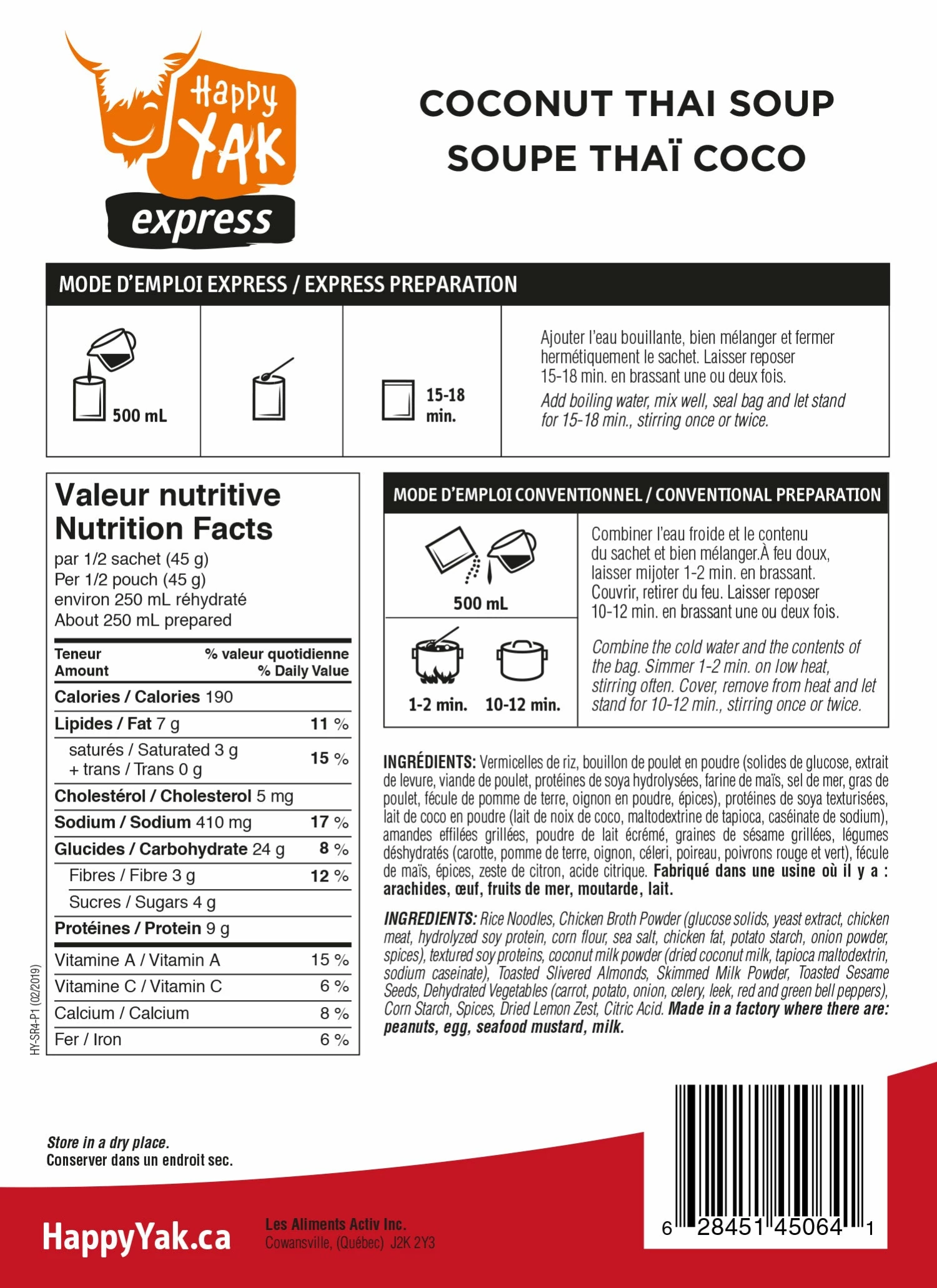 HAPPY YAK COCONUT THAI SOUP 2 HAPPY YAK COCONUT THAI SOUP