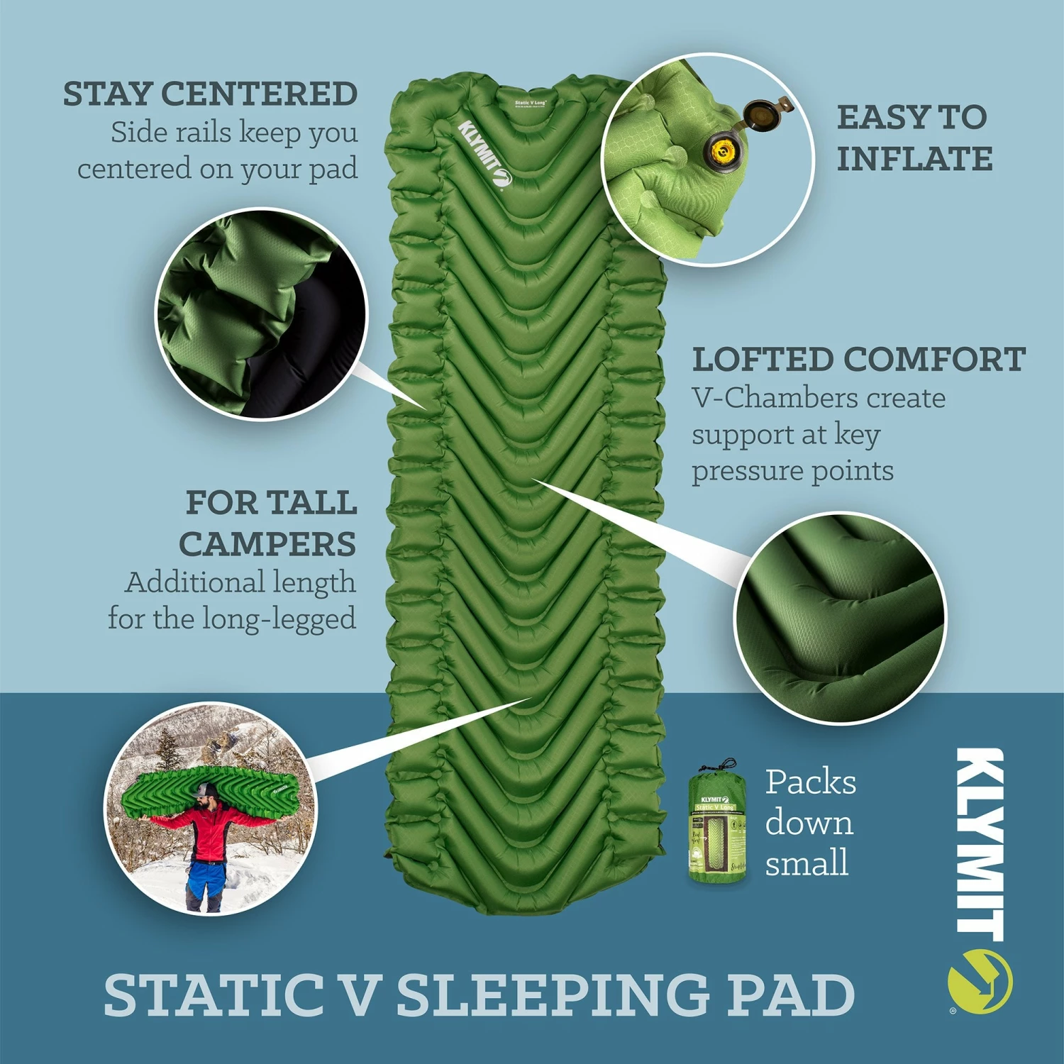 Klymit Static V Sleeping Pad - Long Camping & Hunting 4 Klymit Static V Sleeping Pad - Long Camping & Hunting