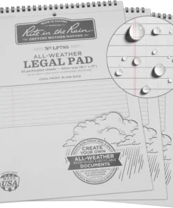Waterproof Notebooks Rite In The Rain Weatherproof Legal Pad, 8.5 In. X 11 In. - 3 Pack