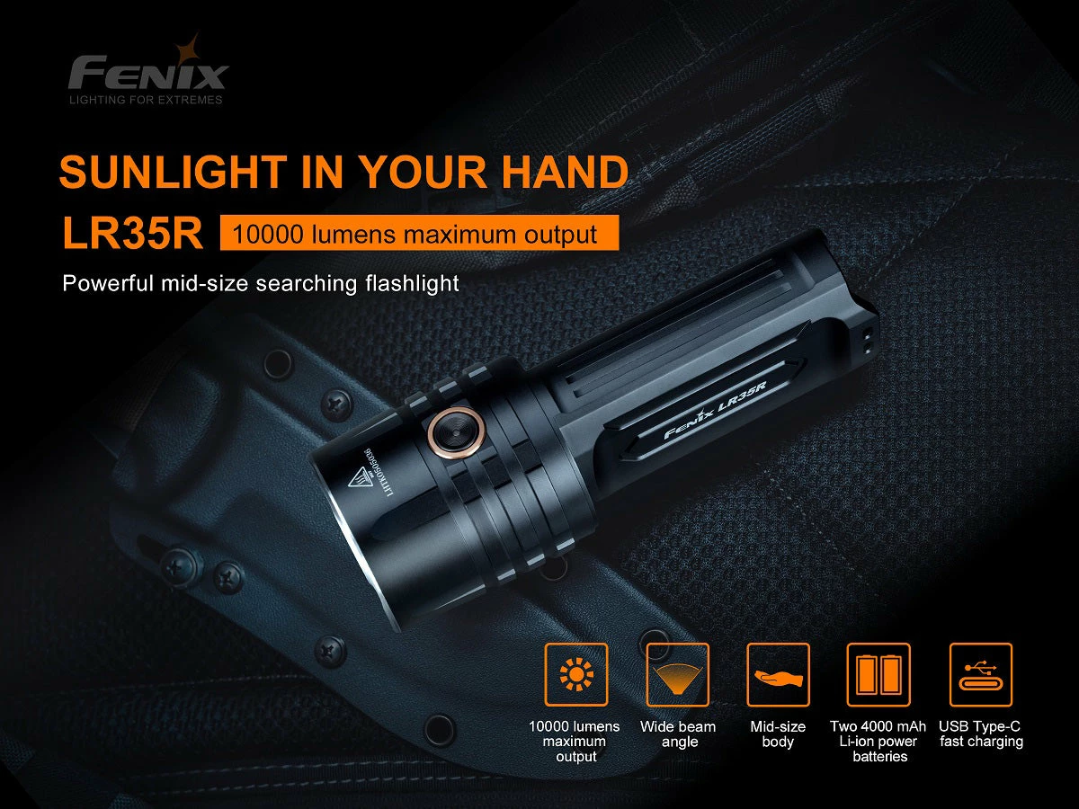 FENIX LR35R 10,000 LUMEN RECHARGEABLE FLASHLIGHT Flashlights 14 FENIX LR35R 10,000 LUMEN RECHARGEABLE FLASHLIGHT Flashlights