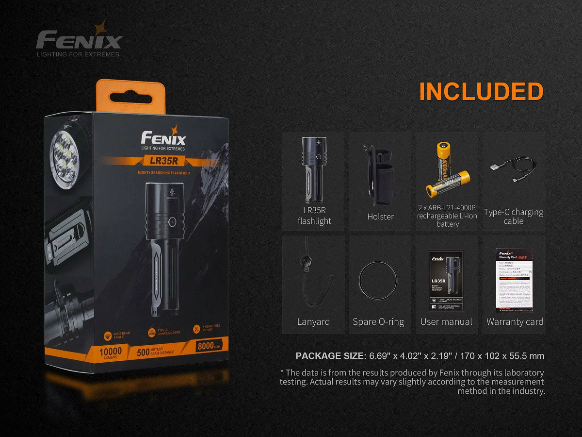 FENIX LR35R 10,000 LUMEN RECHARGEABLE FLASHLIGHT Flashlights 3 FENIX LR35R 10,000 LUMEN RECHARGEABLE FLASHLIGHT Flashlights