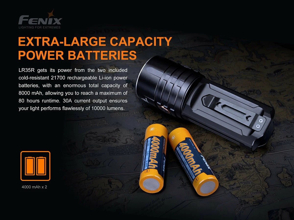 FENIX LR35R 10,000 LUMEN RECHARGEABLE FLASHLIGHT Flashlights 10 FENIX LR35R 10,000 LUMEN RECHARGEABLE FLASHLIGHT Flashlights