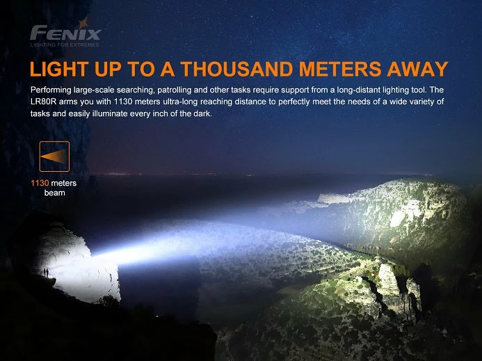 Flashlights Fenix LR80R 18000 Lumen Rechargeable Searchlight 6 Flashlights Fenix LR80R 18000 Lumen Rechargeable Searchlight