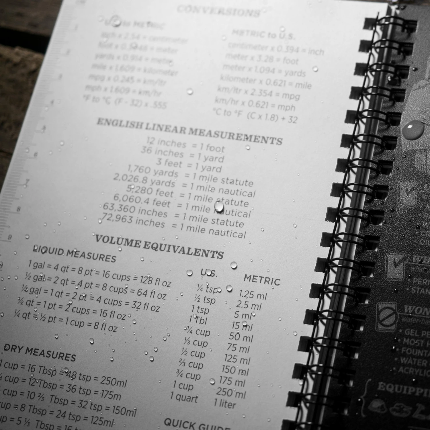 Waterproof Notebooks Rite In The Rain Weatherproof Side Spiral Weekly Planner, 4.625 In. X 7 In. 5 Waterproof Notebooks Rite In The Rain Weatherproof Side Spiral Weekly Planner, 4.625 In. X 7 In.