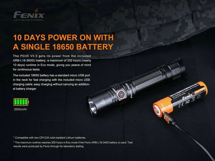 FENIX PD35 V3.0 1700 LUMENS RECHARGEABLE FLASHLIGHT 11 FENIX PD35 V3.0 1700 LUMENS RECHARGEABLE FLASHLIGHT