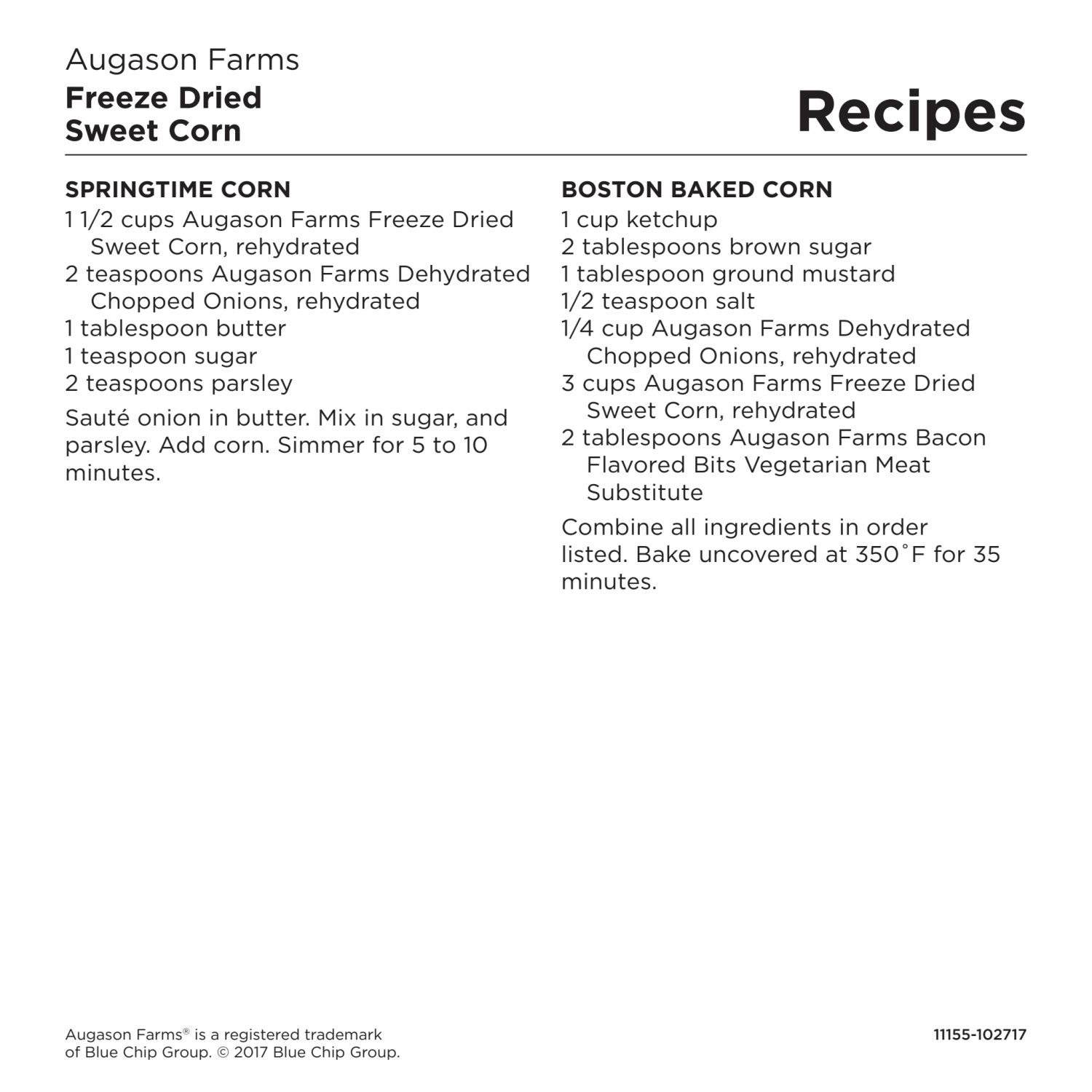 Augason Farms Freeze Dried Sweet Corn 9 Augason Farms Freeze Dried Sweet Corn