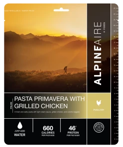 Backpacking Meals AlpineAire Pasta Primavera With Grilled Chicken