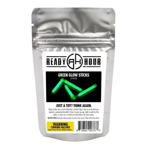 Ready Hour Four Pack 4" Green Light Glow Sticks 1 Ready Hour Four Pack 4" Green Light Glow Sticks