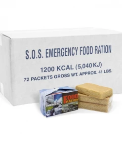 SOS Food Lab Inc Emergency Food Rations SOS Emergency Ration Bar Case 72 Rations - 1200 Kcal