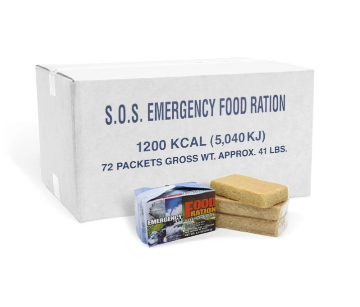 SOS Food Lab Inc Emergency Food Rations SOS Emergency Ration Bar Case 72 Rations - 1200 Kcal 1 SOS Food Lab Inc Emergency Food Rations SOS Emergency Ration Bar Case 72 Rations - 1200 Kcal