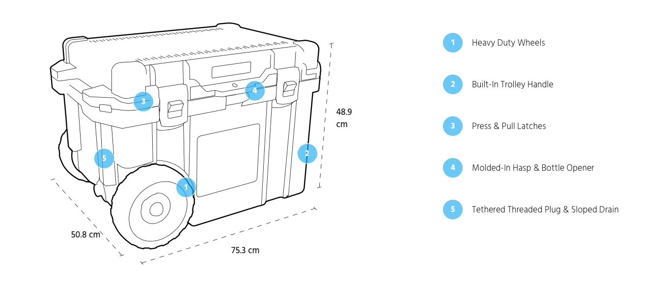 Pelican 45QW Elite Wheeled Cooler Coolers 9 Pelican 45QW Elite Wheeled Cooler Coolers