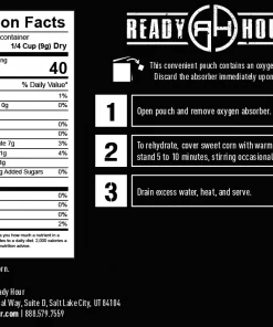 Vegetables Ready Hour Freeze-Dried Corn Case Pack 7 Vegetables Ready Hour Freeze-Dried Corn Case Pack