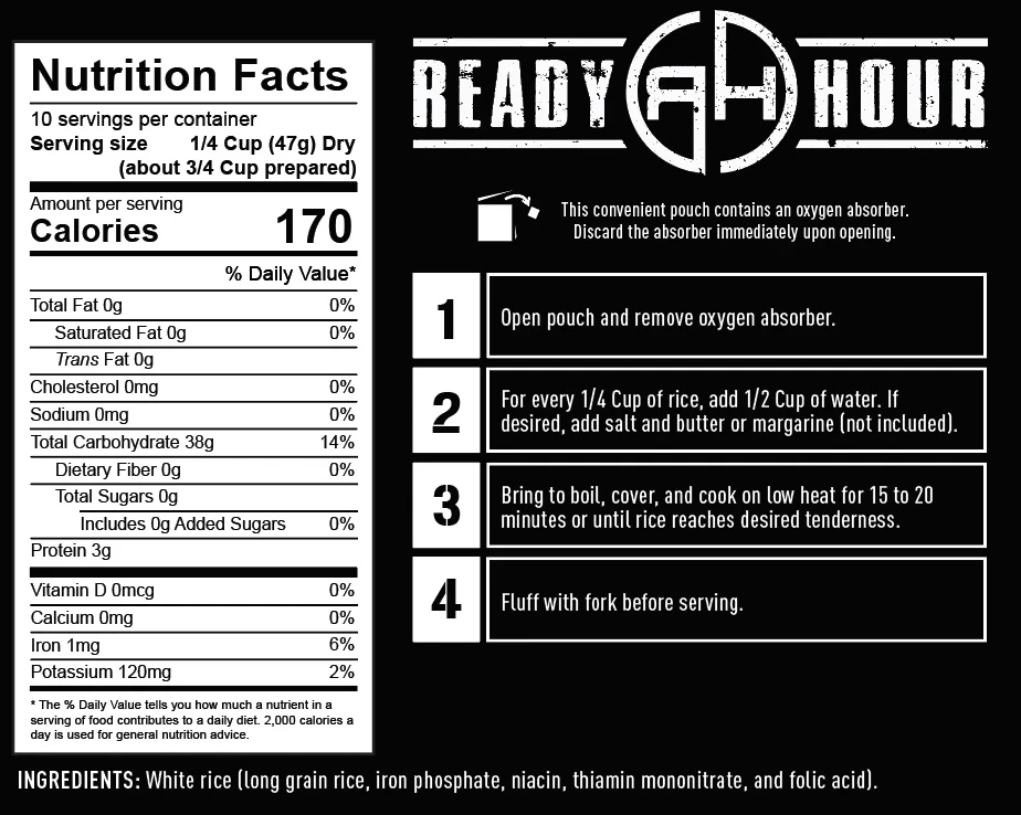 Entrees Ready Hour Long Grain White Rice Case Pack 3 Entrees Ready Hour Long Grain White Rice Case Pack