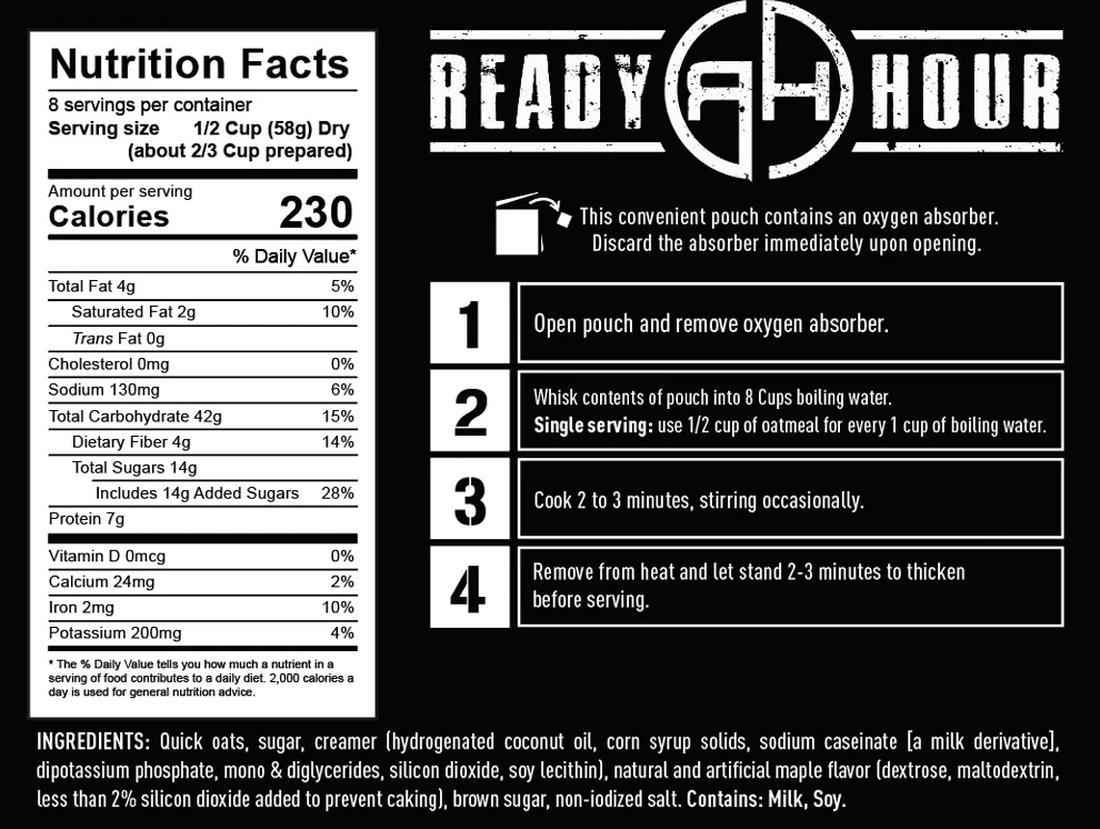 Ready Hour Maple Grove Oatmeal Case Pack 5 Ready Hour Maple Grove Oatmeal Case Pack