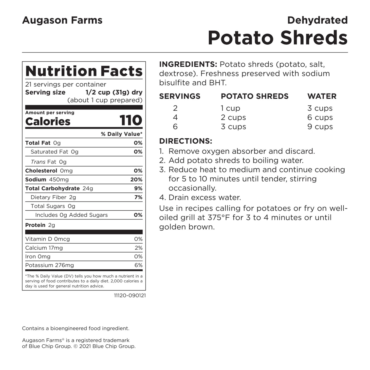 Food & Food Storage Augason Farms Dehydrated Potato Shreds 10 Food & Food Storage Augason Farms Dehydrated Potato Shreds
