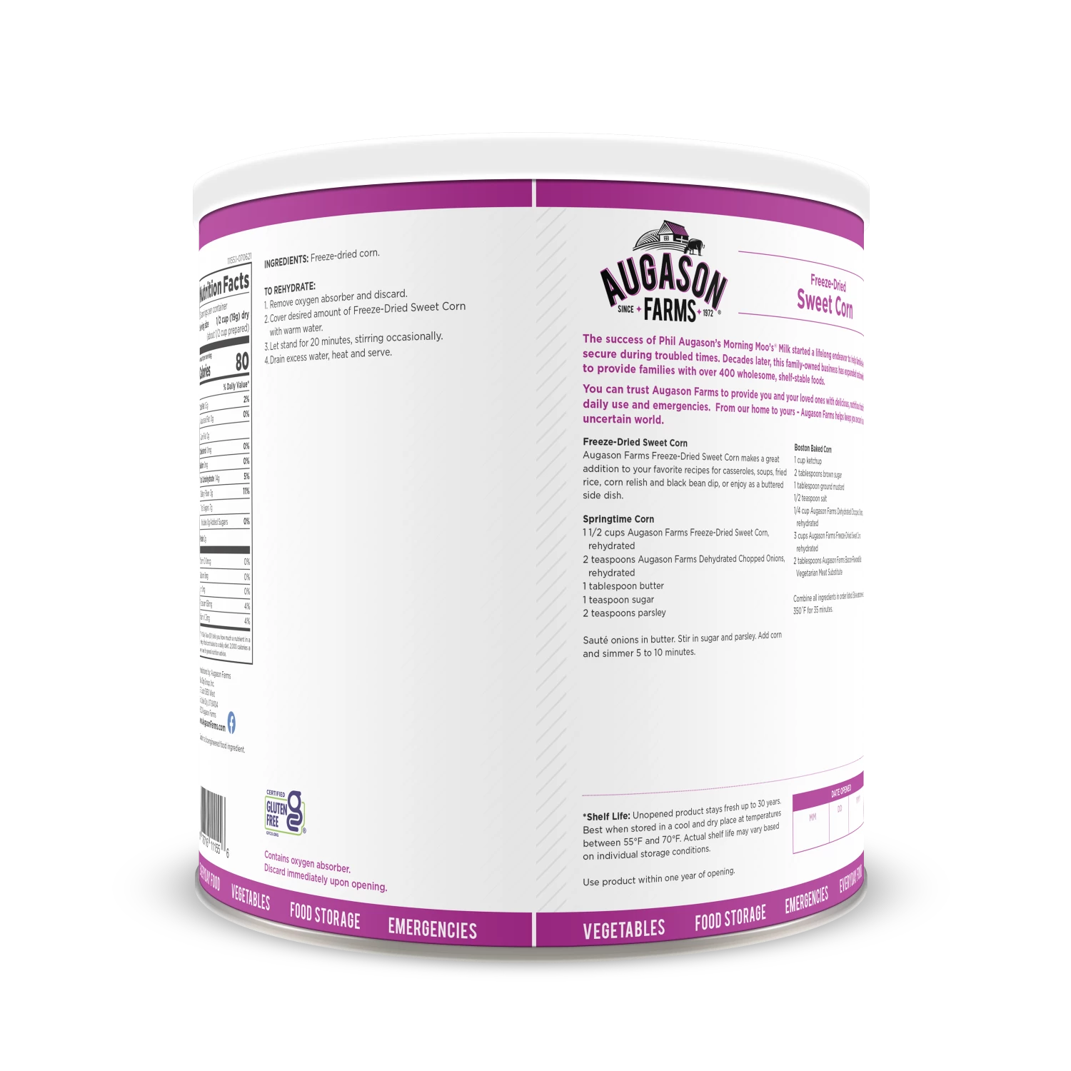 Augason Farms Freeze Dried Sweet Corn 2 Augason Farms Freeze Dried Sweet Corn