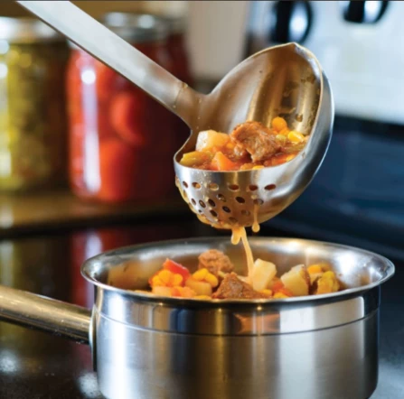 LEM STAINLESS STEEL STRAINING LADLE 2 LEM STAINLESS STEEL STRAINING LADLE