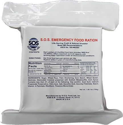 SOS Food Lab Inc SOS Emergency Ration Bar Case 20 Rations - 3600 Kcal 2 SOS Food Lab Inc SOS Emergency Ration Bar Case 20 Rations - 3600 Kcal