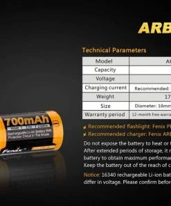 Fenix Lights FENIX ARB-L16 700 16340 LI-ION RECHARGEABLE BATTERY